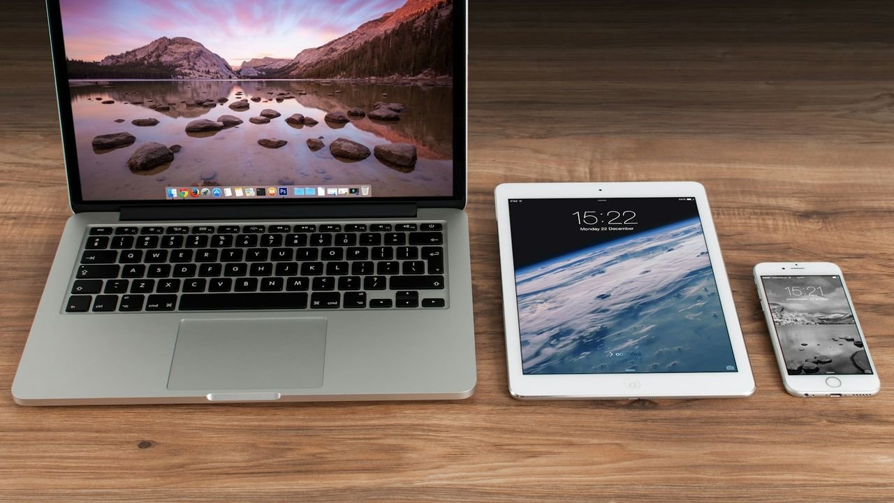 Laptop, tablet and phone together, representing ads across many channels